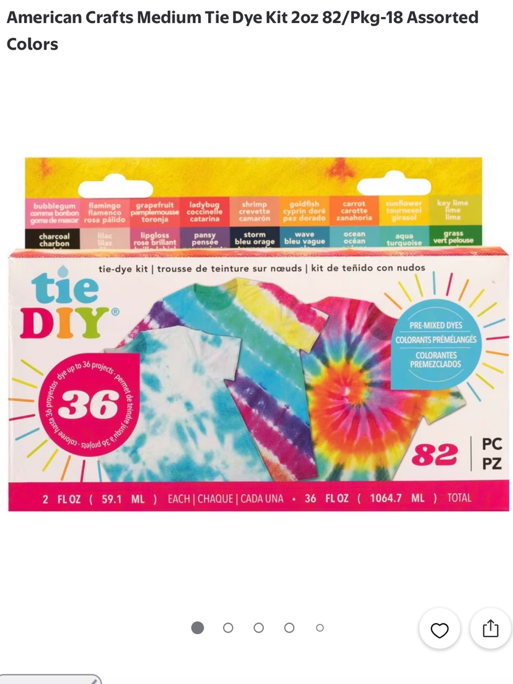 #3394**Tie-Dye Kit by – Assorted Bright Colors